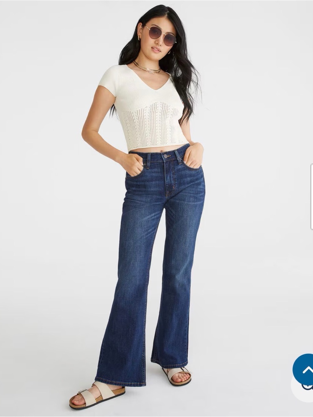 Aeropostale Dark Blue High-Rise Bootcut Jeans